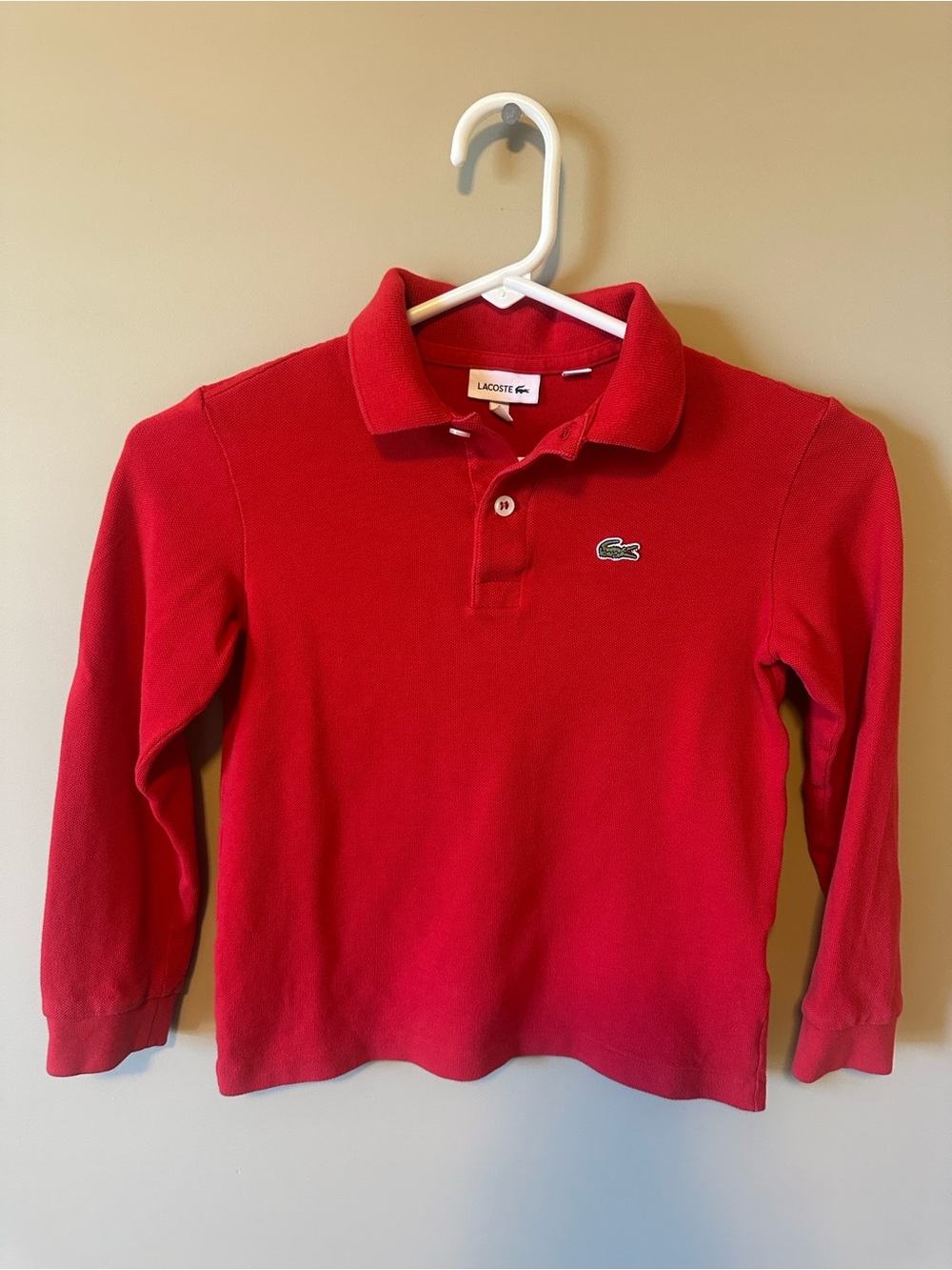 Lacoste Kids Red Long-Sleeve Polo - like new never worn!